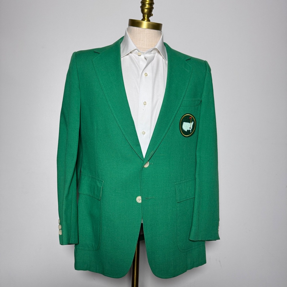 Andhurst Blazer Mens 40R Green Solid Masters Golf Tournament Sport Coat Vintage